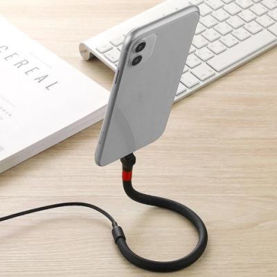 China 1.2m 3ft Multifunctional USB Charger Cable Data Cable Bracket 2.4A Charger Stand Lazy USB Mobile Phone Cable for sale