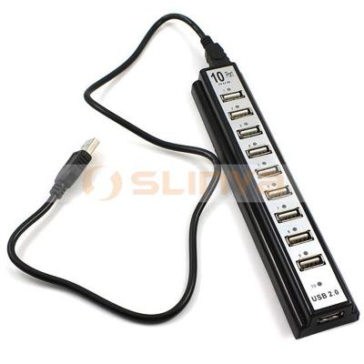 China Data Transport Power Adapter Multi Function 10 Socket USB Hub For PC 19*4CM for sale