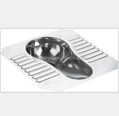 China Without Shock Absorber 304 Stainless Steel Squat Pan With Flushing For Bullet Gear GR-004 for sale