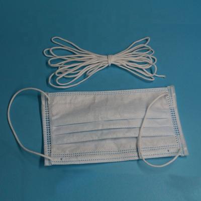 China Folding Eco-friendly Adjustable White Color Raw Material Disposable Elastic Elastic Earloop for sale