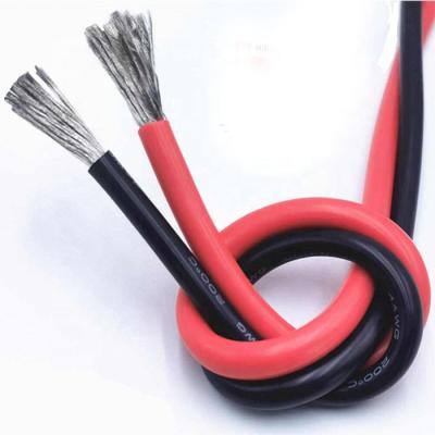 China 1awg 2awg 4awg 6awg 8awg10awg 200 Super Ultra Soft Silicone Electrical Wire Aerial High Temperature Black Red Color Wire for sale