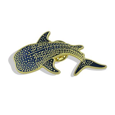 China High Quality Custom Metal 3D Lapel Europe Shape Hard Soft Enamel Pins Badge Lapel Club Pin Whale Enamel Pin for sale