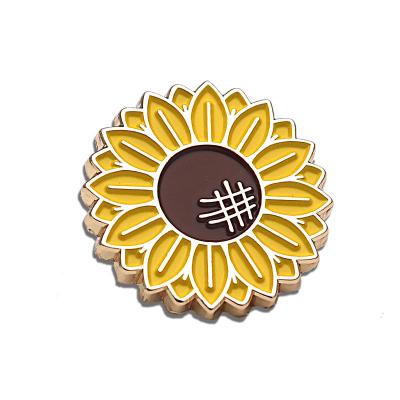 China Wholesale Europe Custom Clothes Cheap Metal Logo Soft Enamel Hard Lapel Pin Badge Cute Plant Flower Shape for sale