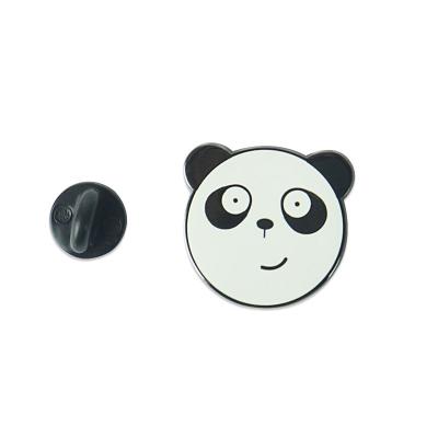 China Magnetic Button Badge Panda Shape Metal Badges 3d Logo Soft Hard Enamel Europe Animal Zinc Alloy Custom Clothing Badges for sale