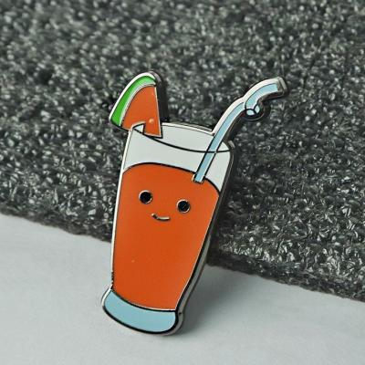 China Europe Factory Shenzhen Factory Custom Logo Enamel Metal Lapel Badges Fruit Juice Shape Badge Cartoon Soft Hard Soft Pins for sale