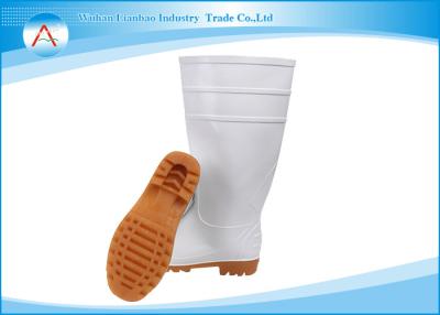 China Oil Proof Food Industry Anti-slip Outsole Safety PVC Raining Boots White for sale