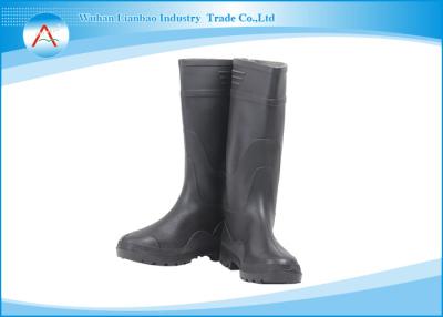 China Black 33 - 35CM Waterproof Mid-calf Rubber Raining Boots Skid Resistance for sale