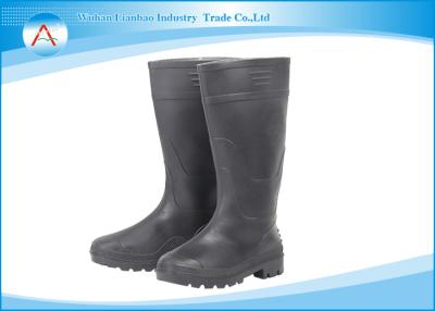 China Acid Resistance Men 36~40CM Height Black Pvc Rain Boots Safety in Food Industry for sale