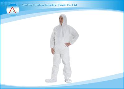 China White Nonwoven Disposable Isolation Gown and Coveralls use in Cleanroom for sale