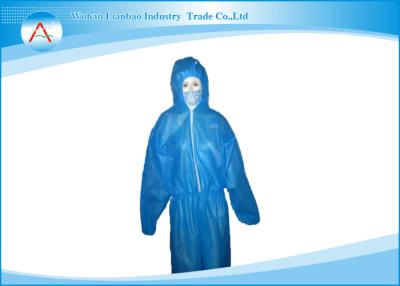 China Abrasion Resistant Disposable Protective Coverall Safety Blue With Hood for sale