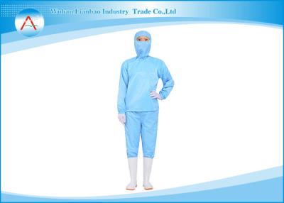 China Static Dissipative Unisex Clean Room Attire ESD Blue Jacket with Pants for sale