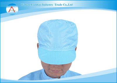 China Polyester Fabric Blue Anti-static Elastic Worker Cap in Clean Room for sale