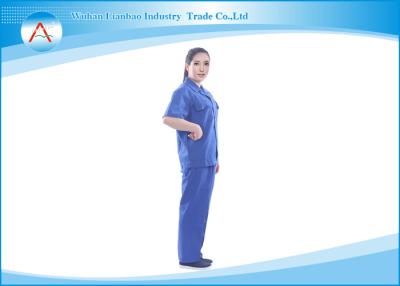 China Blue Unisex Factory Work Uniforms Working Clothes For Men / Women for sale