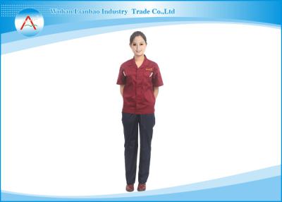 Chine Uniformes rouges de travail d'usine traités par produit chimique de comité technique ou de coton avec la douille courte à vendre