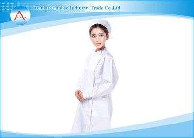 China White Polyester Cotton Button Cuff Medical Scrubs Uniforms Nurse Clothing for sale