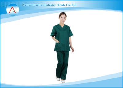 China Fashionable Medical Scrubs Uniforms , Nurse Smocks Surgical Green for sale