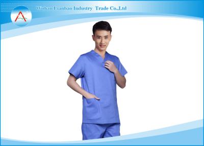 China Stretch Material Blue Operating Theatre Scrub Suit Design Hospital Uniforms for sale