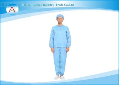 China 5mm Stripe Blue L size Cleanroom Clothing GMP Workshop Reusable for sale