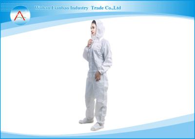 China Available Size White Anti Static Clothing Cleanroom Jumpsuit Class 1000 for sale