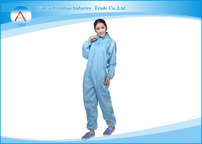 China Clase limpia 1000 del GMP del traje de RooAm de la bata encapuchada reutilizable azul del ESD de las mujeres en venta