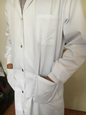 China White Professional Lab Coats Long Sleeves Lapel Collar S~4XL CE for sale