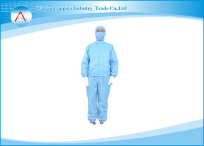 China Women Blue Dustproof Anti Static Clothing / Workwear ESD Jacket for sale