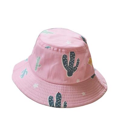 China Prevent Child Animal Hat Sunburn Cartoon Print Cotton Summer Bucket Hats High Quality For Boys And Girls for sale