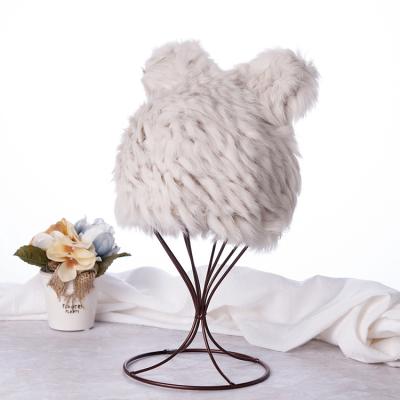 China breathable & New Fashion Cute Fur Pom Pom Beanie Hats Kids Winter Hats Waterproof for sale