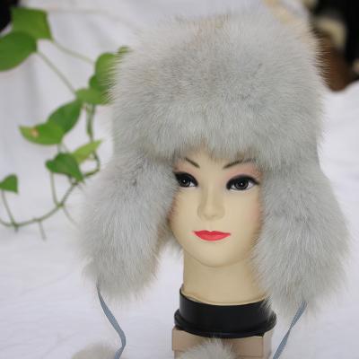 China USHANKA JOINT Wholesale Hat Real Fur Trapper Hat For Extreme Cold Winter Women Smudge Fur Bomber Hats for sale