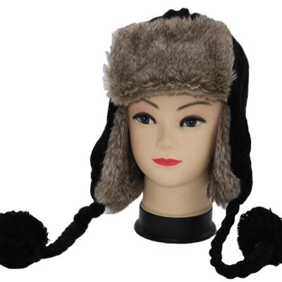 China JOINT wholesale stylish winter hats for women faux fur bomber hat with earflap for winter for sale