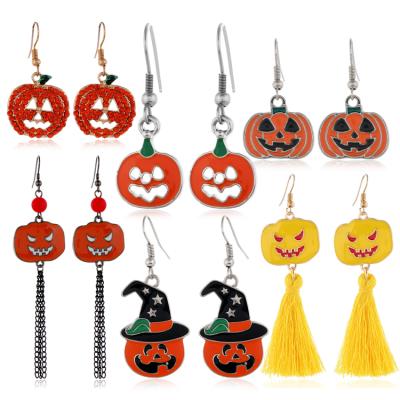 China Other Wholesale Halloween Pumpkin Bat Ghost Earrings Drop Jewelry Ear Stud For Women Gifts for sale