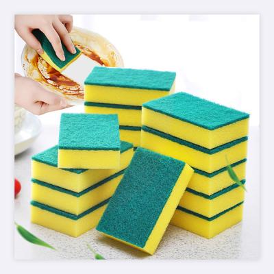 China Sustainable Custom Sponge High Density Kitchen Dish Scrubber Pad Scrubber Cleaning Eco Friendly Sponge With Polyester for sale