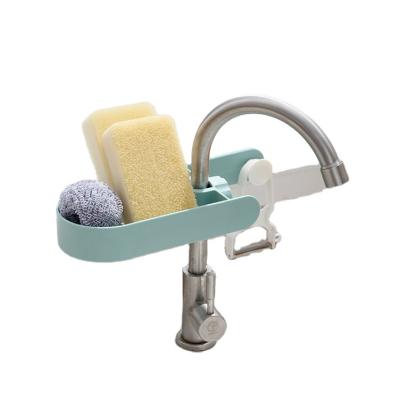 China Hot Sale Viable Polka Dot Faucet Rack Household Kitchen Perforated Cloth Sponge Brush Drain Rack Sink Storage Rack Kitchen Sponge Holder for sale