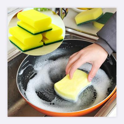 China Hot Selling Amazon Sponge Kitchen Scrubber Scrubber Eco Friendly High Density Viable Protective Cleaning Sponge With Polyester for sale