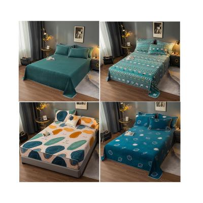 China New custom made single thick double-sided anti-static milk velvet bed sheet velor bed skirt sets for sale