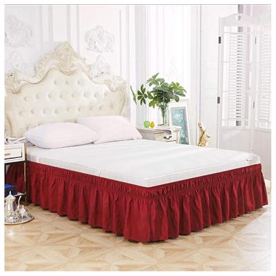 China Home Custom Wrap Around Ruffled Bed Skirt With Adjustable Elastic Waistband Drop Easy To Put On Wrinkle Free Bedskirt Dust Ruffles for sale