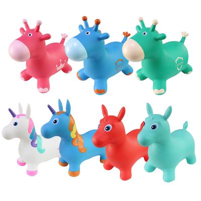 China Ride on Jumping Toy Cheap Wholesale New Kids Toy On Horse Inflatable Toy PVC Animal Style Horse Jumping Toys for sale