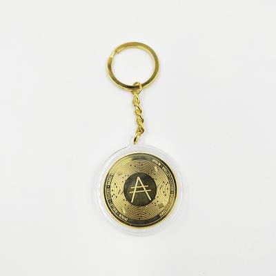 China Art DIY Metal Coin Crypto Cryptocoin Key Chain Custom Collectible Gold Coin for sale