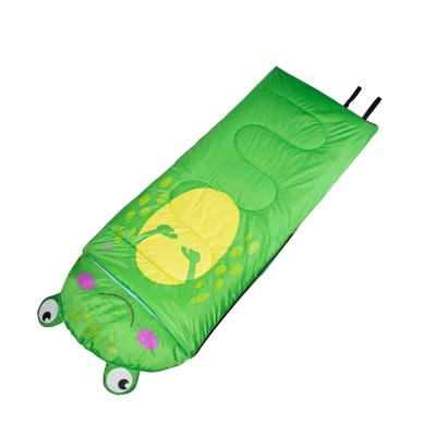 China Envelope Animal Type Shaped Little Frog Cute Kids Outdoor Camping Sleeping Bag For Kids for sale