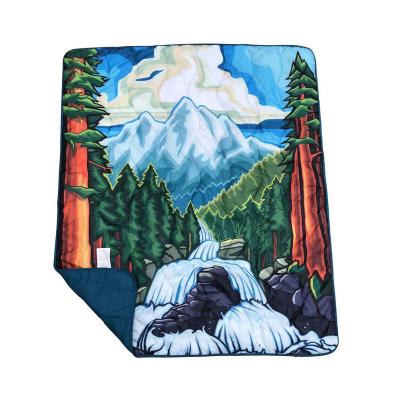 China New Design 100% Polyester Taffeta Waterproof PORTABLE Custom Picnic Outdoor Blankets for sale