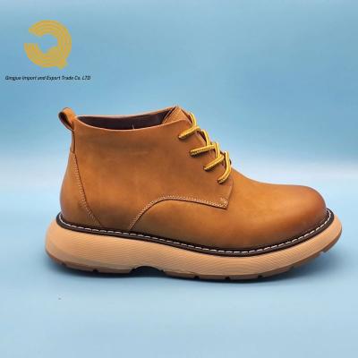 China Fashion Trend 2022 Factory Wholesale Top Quality Genuine Leather Winter Outdoor Men Shoes Boots for sale