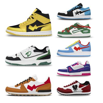 China Fashion Trend Custom Men's Sneakers OEM logo basketball style Casual sport man white black Footwear shoes customized for sale