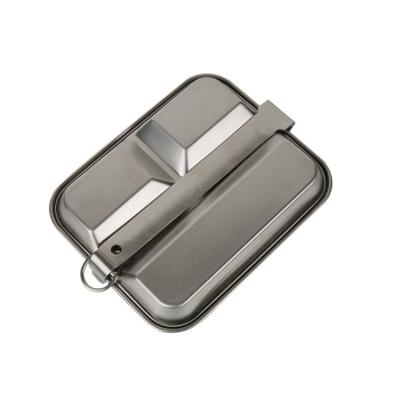 China 2020 2 Pcs High Quality Military Stainless Steel Mess Kit For Outdoor Backpacking Camping Stainless Steel Mess Kit YLY124 for sale