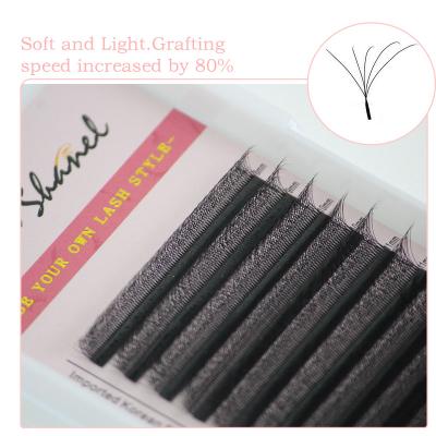 China Soft/Softer Natural/Light Weight/Durable/Stable Curl/Fluffy/Volume Private Label Custom Fans 0.07 0.05 D L Natural Curl W V Y Shape Volume Eyelash Lashes 5d W Shape Clover Than Premade fan whips expansion for sale