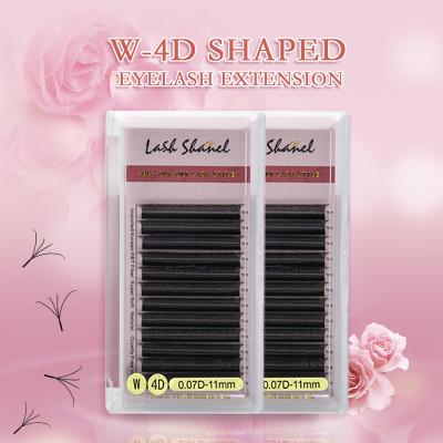 China Soft/Softer Natural/Light Weight/Durable/Curl/Stable Fluffy/Volume Fans Lash Vendor Custom Private Label Pre Made Fan Clover Eyelash 3d 4d 5d Clover Lash C D L 0.05 0.07 Shapes Lash Extensions by W4D for sale