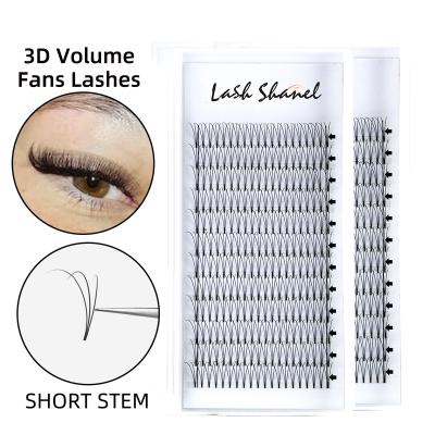 China Natural Curl Soft/Softer/Light Weight/Durable/Stable/Fluffy/Professional Korean Handmade Volume Fans 0.05 0.07 0.1 Silk Pre Volume Lashes 3d 4d 5d Premade Volume Fans short rod eyelash extension for sale