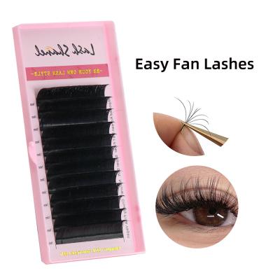 China Soft/Softer Natural/Light Weight/Durable/Stable Curl/Colorful Mink Wholesale 0.03 Fluffy/Volume Fans Newcomer Lash Fans Easy Fan Eyelash Extension Private Label 0.05 J Since C D L Fanning Lashes easy for sale