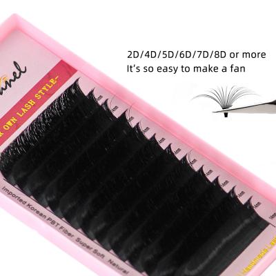 China Soft/Softer Natural/Light Weight/Durable/Stable Curl/Dark Russian Volume 0.03 0.05 Fluffy/Matte Cashmere Eyelash Extension Color Custom Private Label Fans Easy To Fan Easy Fanning Lashes for sale