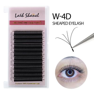 China Soft/Softer Natural/Lightweight/Durable/Stable Curl/Premium Private Label Fluffy/Volume Lashes Fans 4D W Since C D 0.05 0.07 Eyelash Volume W Fluffy Crisscross Eyelash Extensions 3d 4d 5d clover for sale