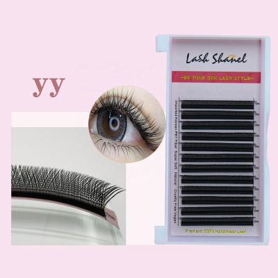 China Soft/Softer Natural/Light Weight/Durable/Stable Curl/Professional Private Label Fluffy/Volume Yy Eyelash Fans Shape Lash Extension Soft C D L Curl 0.05 Y 0.07 YY W Lash Extensions for sale